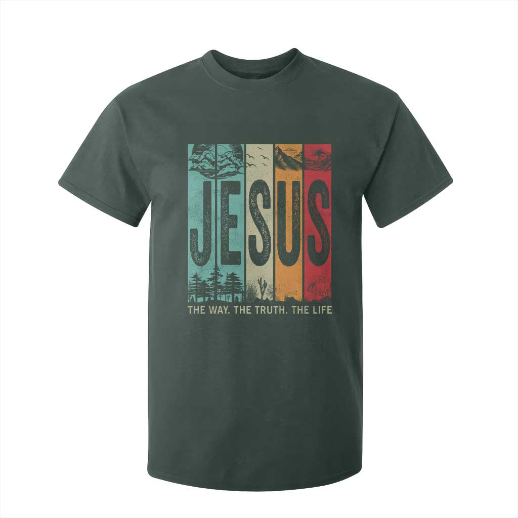 Jesus The Way The Truth The Life T Shirt For Kid Christian Worship TS11 Dark Forest Green Print Your Wear