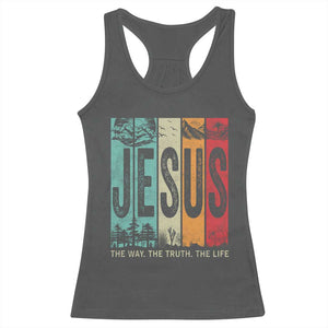 Jesus The Way The Truth The Life Racerback Tank Top Christian Worship TS11 Dark Heather Print Your Wear
