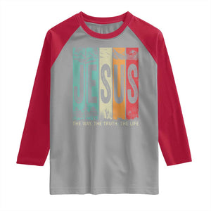 Jesus The Way The Truth The Life Raglan Shirt Christian Worship TS11 Sport Gray Red Print Your Wear