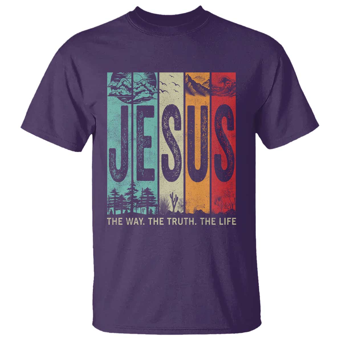 Jesus The Way The Truth The Life T Shirt Christian Worship TS11 Purple Print Your Wear