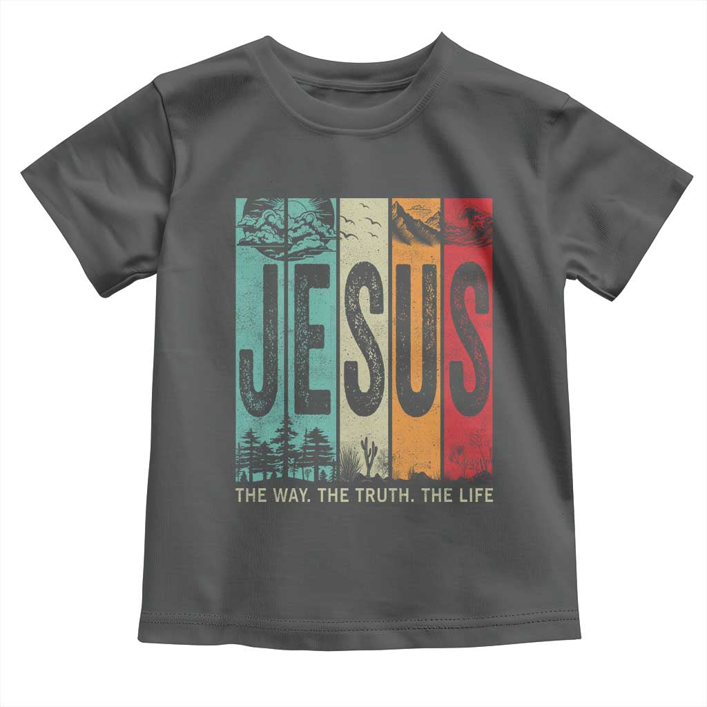 Jesus The Way The Truth The Life Toddler T Shirt Christian Worship TS11 Dark Heather Print Your Wear