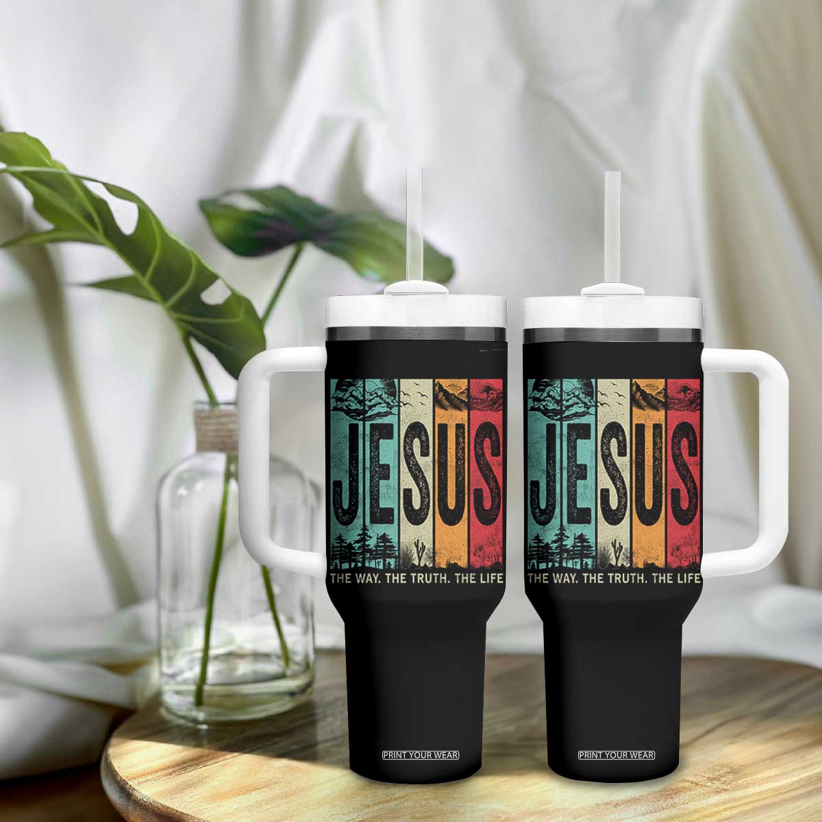 Jesus The Way The Truth The Life Tumbler With Handle Christian Worship TS11 Print Your Wear
