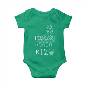 2 Fishes 5 Breads Jesus Feeds The 5000 Christian Bible Verses Baby Onesie TS11 Irish Green Print Your Wear