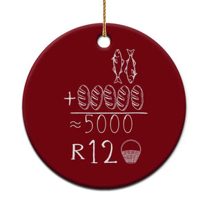2 Fishes 5 Breads Jesus Feeds The 5000 Christian Bible Verses Ceramic Ornament TS11 1pc Red Print Your Wear