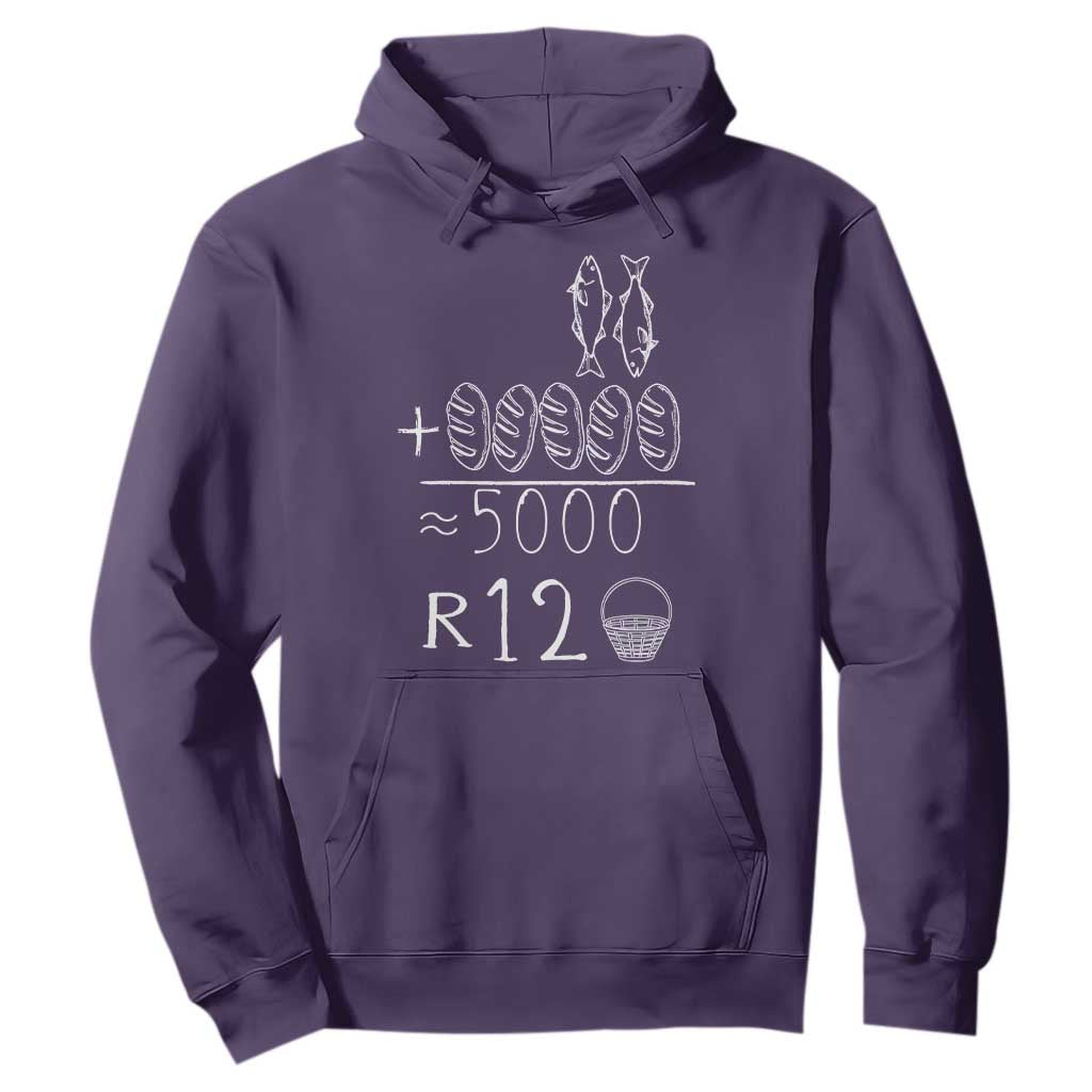 2 Fishes 5 Breads Jesus Feeds The 5000 Christian Bible Verses Hoodie TS11 Purple Print Your Wear