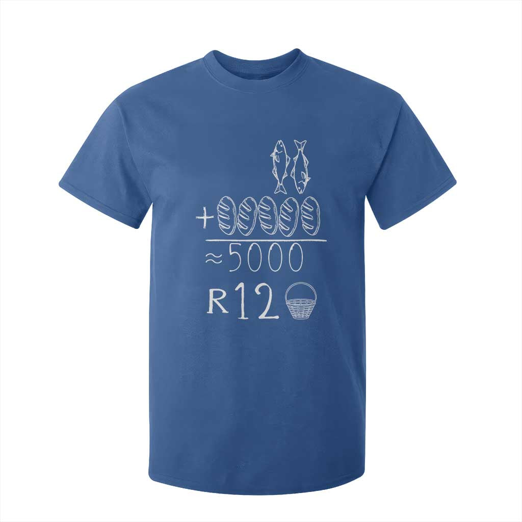 2 Fishes 5 Breads Jesus Feeds The 5000 Christian Bible Verses T Shirt For Kid TS11 Royal Blue Print Your Wear