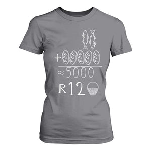 2 Fishes 5 Breads Jesus Feeds The 5000 Christian Bible Verses T Shirt For Women TS11 Charcoal Print Your Wear