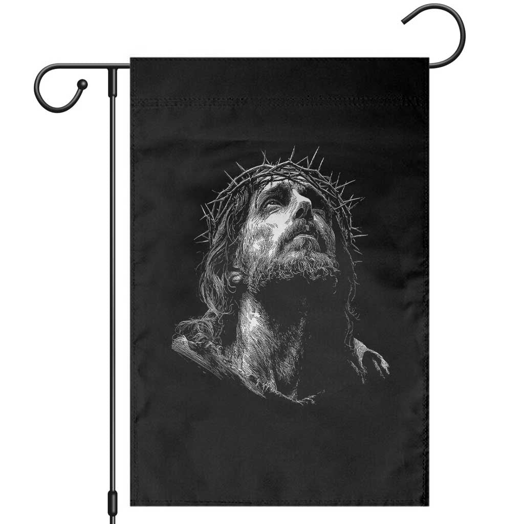 Jesus Christ Religious Christian Faith Crown Of Thorns Garden Flag TS11 Black Print Your Wear