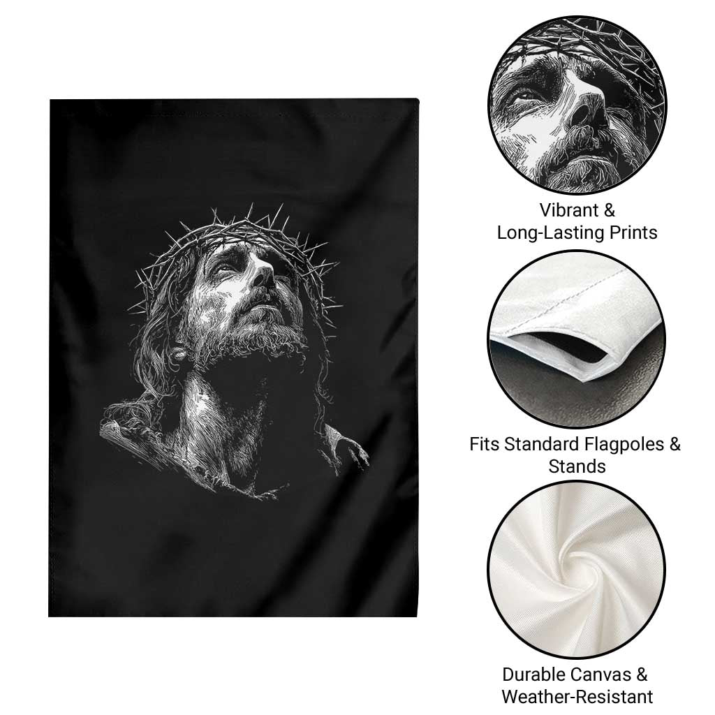Jesus Christ Religious Christian Faith Crown Of Thorns Garden Flag TS11 Print Your Wear