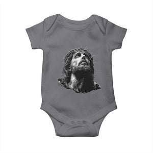 Jesus Christ Religious Christian Faith Crown Of Thorns Baby Onesie TS11 Charcoal Print Your Wear