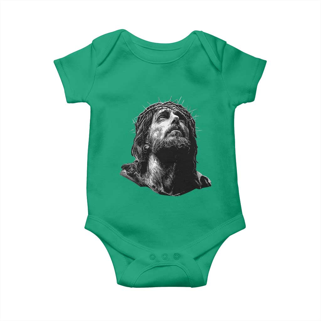Jesus Christ Religious Christian Faith Crown Of Thorns Baby Onesie TS11 Irish Green Print Your Wear