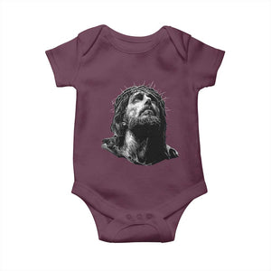 Jesus Christ Religious Christian Faith Crown Of Thorns Baby Onesie TS11 Maroon Print Your Wear
