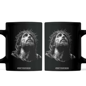 Jesus Christ Religious Christian Faith Crown Of Thorns Coffee Mug TS11 Black Print Your Wear