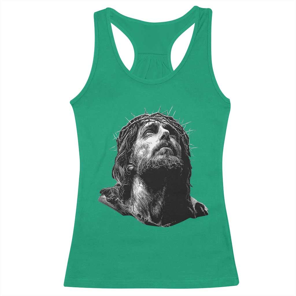 Jesus Christ Religious Christian Faith Crown Of Thorns Racerback Tank Top TS11 Irish Green Print Your Wear
