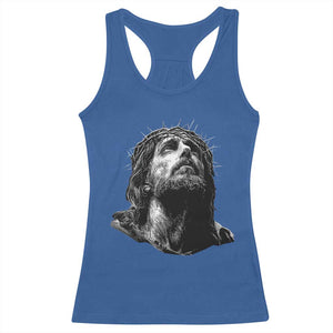 Jesus Christ Religious Christian Faith Crown Of Thorns Racerback Tank Top TS11 Royal Blue Print Your Wear