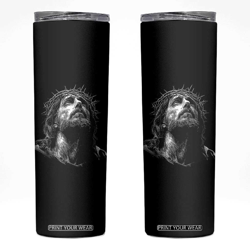 Jesus Christ Religious Christian Faith Crown Of Thorns Skinny Tumbler TS11 Black Print Your Wear