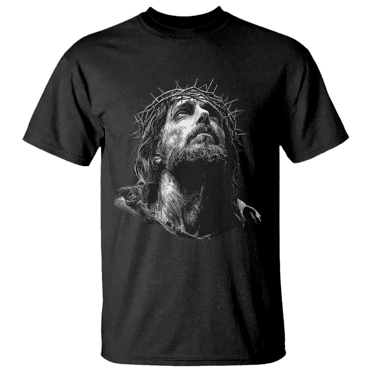 Jesus Christ Religious Christian Faith Crown Of Thorns T Shirt TS11 Black Print Your Wear