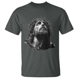 Jesus Christ Religious Christian Faith Crown Of Thorns T Shirt TS11 Dark Heather Print Your Wear