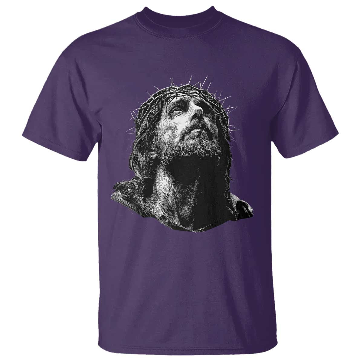 Jesus Christ Religious Christian Faith Crown Of Thorns T Shirt TS11 Purple Print Your Wear