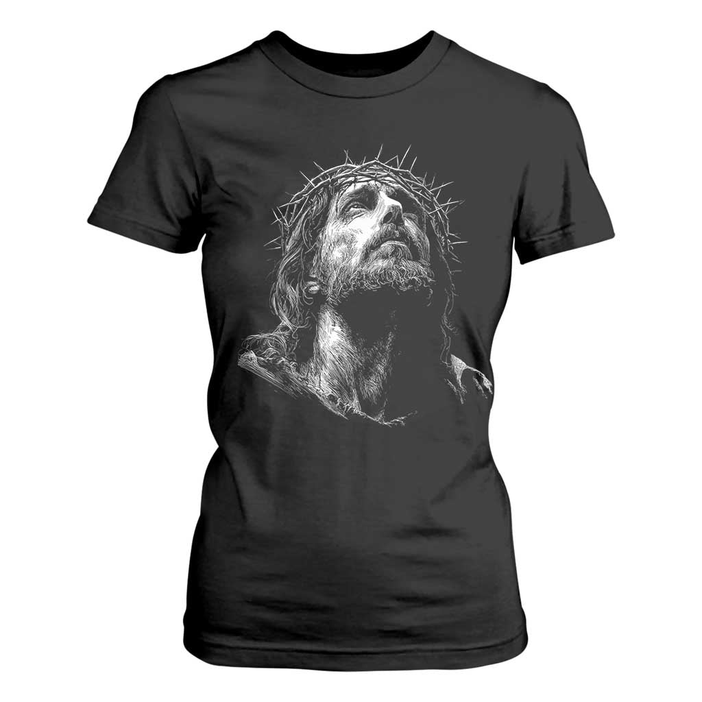 Jesus Christ Religious Christian Faith Crown Of Thorns T Shirt For Women TS11 Black Print Your Wear