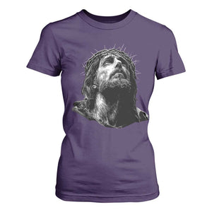 Jesus Christ Religious Christian Faith Crown Of Thorns T Shirt For Women TS11 Purple Print Your Wear