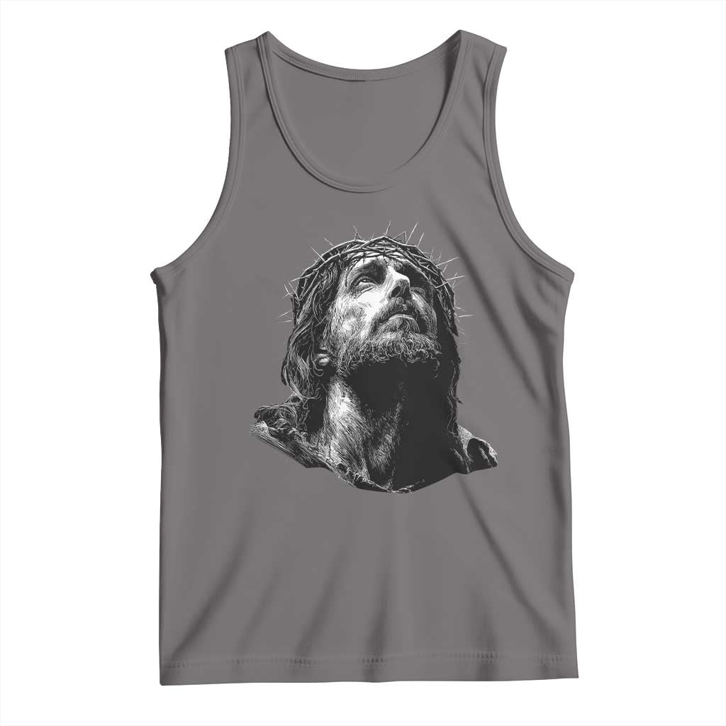 Jesus Christ Religious Christian Faith Crown Of Thorns Tank Top TS11 Deep Heather Print Your Wear