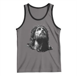 Jesus Christ Religious Christian Faith Crown Of Thorns Tank Top TS11 Deep Heather Black Print Your Wear