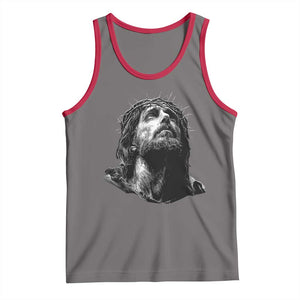 Jesus Christ Religious Christian Faith Crown Of Thorns Tank Top TS11 Deep Heather Red Print Your Wear