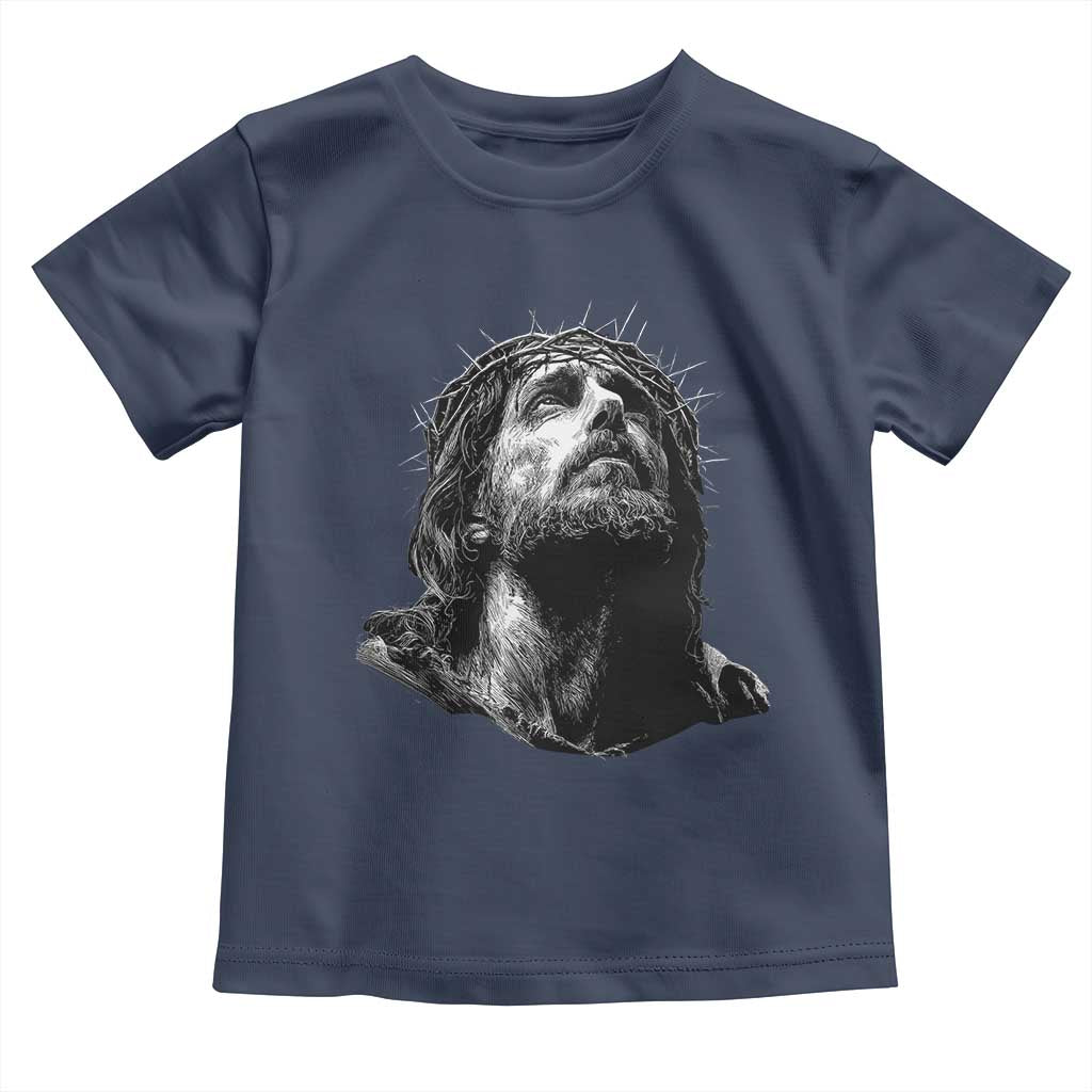 Jesus Christ Religious Christian Faith Crown Of Thorns Toddler T Shirt TS11 Navy Print Your Wear