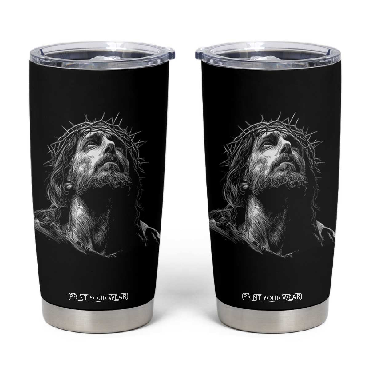 Jesus Christ Religious Christian Faith Crown Of Thorns Tumbler Cup TS11 Black Print Your Wear