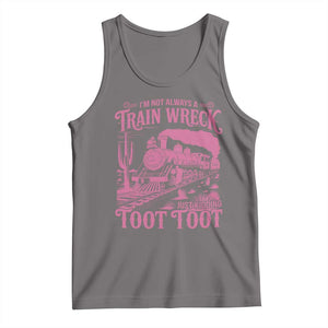 Funny I Am Not Always A Train Wreck Just Kidding Toot Toot Tank Top Pink Train TS11 Deep Heather Print Your Wear