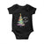 Christmas Baby Onesie Merry And Bright Colorful Xmas Tree TS11 Black Print Your Wear