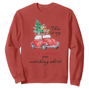 Funny This Is My Christmas Movie Watching Shirt Sweatshirt Red Car Xmas Tree TS11 Red Print Your Wear