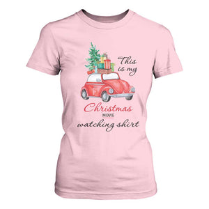 Funny This Is My Christmas Movie Watching Shirt T Shirt For Women Red Car Xmas Tree TS11 Light Pink Print Your Wear