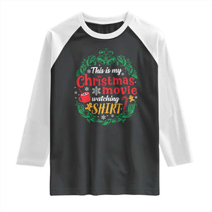 This Is My Christmas Movie Watching Shirt Raglan Shirt Gingerbread Cocoa TS11 Black White Print Your Wear