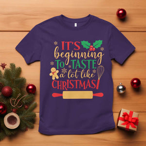 Funny Christmas Baker T Shirt It's Beginning To Taste A Lot Like Christmas Gingerbread TS11 Purple Print Your Wear