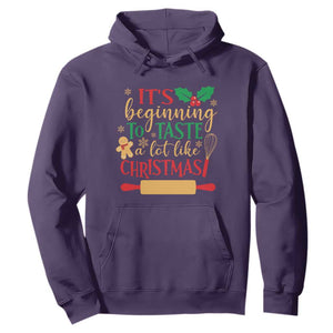Funny Christmas Baker Hoodie It's Beginning To Taste A Lot Like Christmas Gingerbread TS11 Purple Print Your Wear