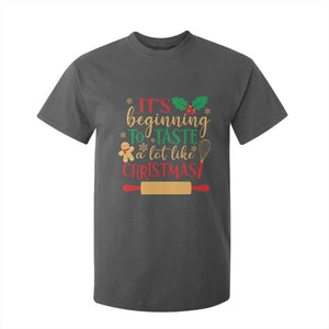 Funny Christmas Baker T Shirt For Kid It's Beginning To Taste A Lot Like Christmas Gingerbread TS11 Dark Heather Print Your Wear