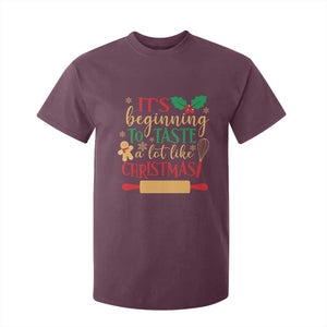 Funny Christmas Baker T Shirt For Kid It's Beginning To Taste A Lot Like Christmas Gingerbread TS11 Maroon Print Your Wear