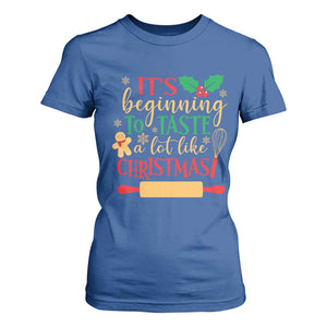 Funny Christmas Baker T Shirt For Women It's Beginning To Taste A Lot Like Christmas Gingerbread TS11 Royal Blue Print Your Wear
