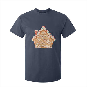 Funny Christmas Cookie Baking T Shirt For Kid It's Beginning To Taste A Lot Like Christmas Gingerbread House TS11 Navy Print Your Wear