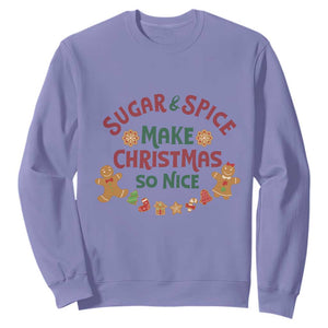 Funny Christmas Baking Sweatshirt Sugar And Spice Make Christmas So Nice Gingerbread TS11 Violet Print Your Wear