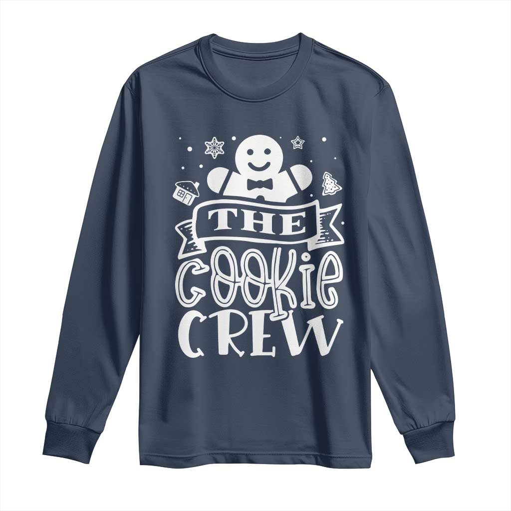Funny The Cookie Crew Long Sleeve Shirt Christmas Baking Team Gingerbread TS11 Navy Print Your Wear