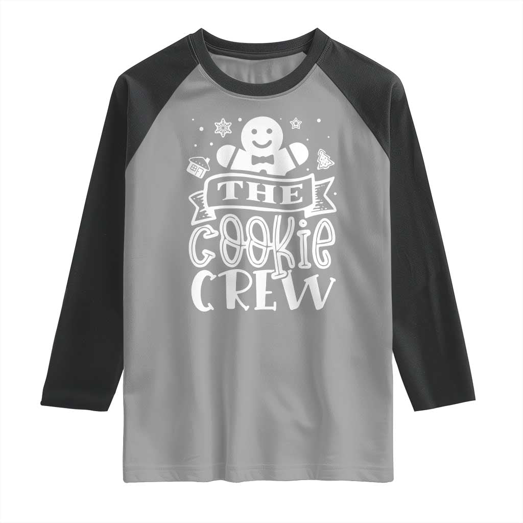 Funny The Cookie Crew Raglan Shirt Christmas Baking Team Gingerbread TS11 Sport Gray Black Print Your Wear