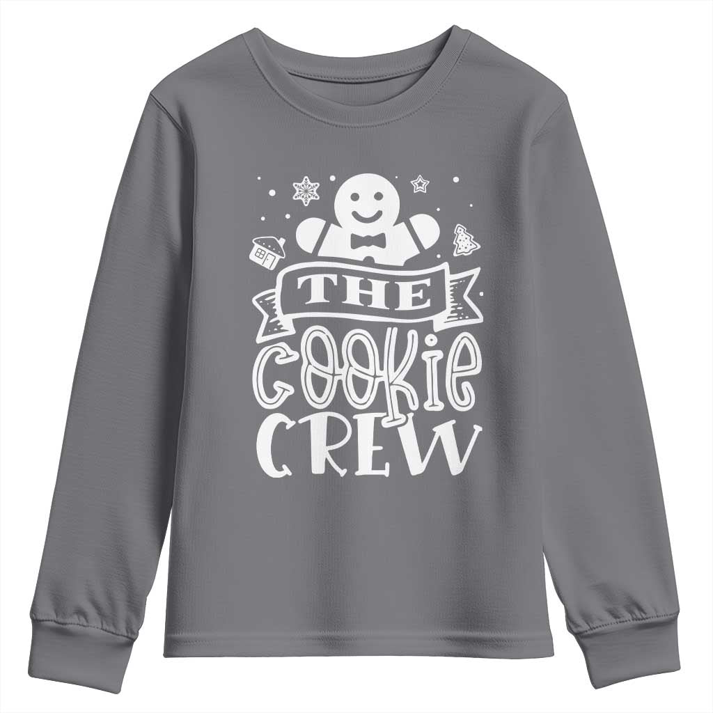 Funny The Cookie Crew Youth Sweatshirt Christmas Baking Team Gingerbread TS11 Charcoal Print Your Wear