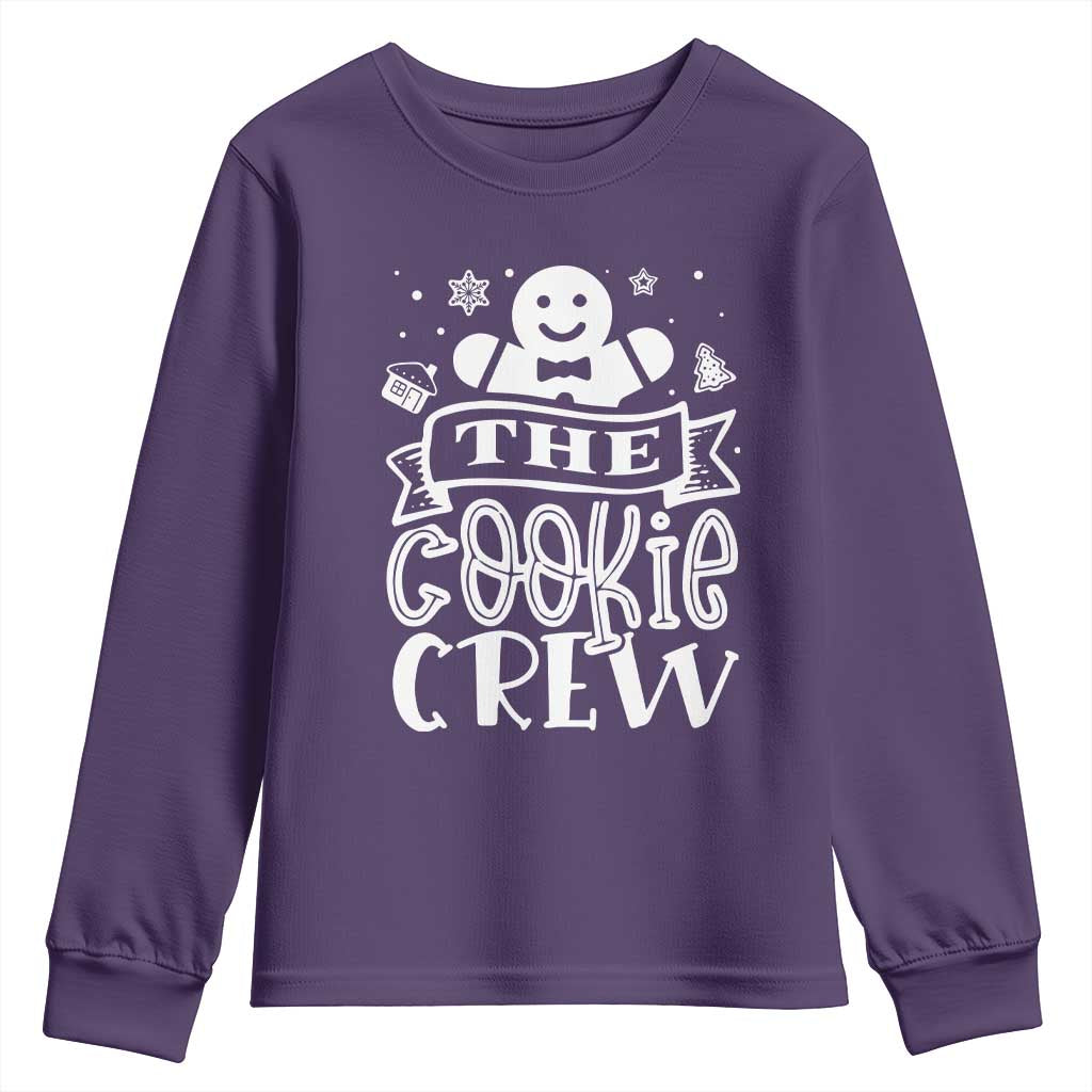 Funny The Cookie Crew Youth Sweatshirt Christmas Baking Team Gingerbread TS11 Purple Print Your Wear