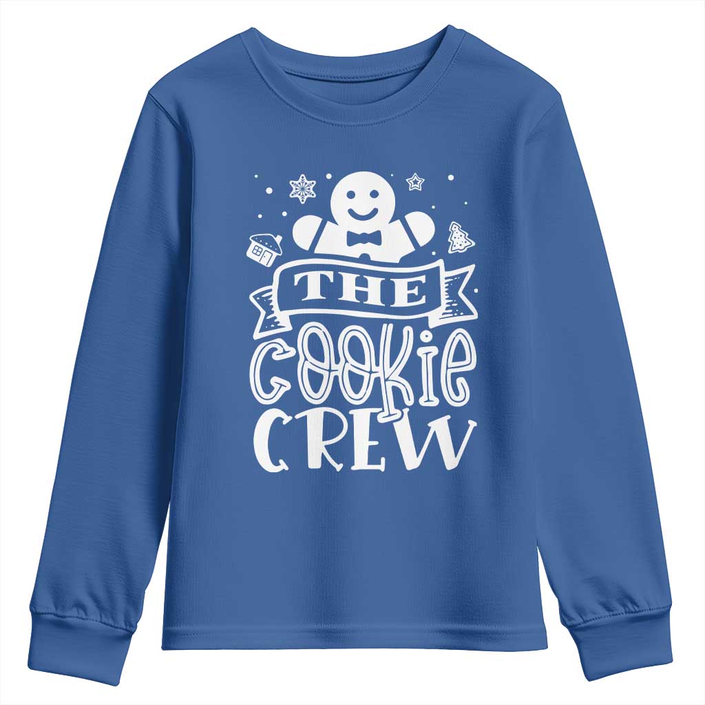 Funny The Cookie Crew Youth Sweatshirt Christmas Baking Team Gingerbread TS11 Royal Blue Print Your Wear