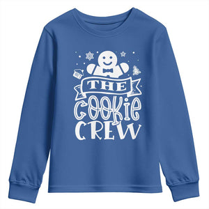Funny The Cookie Crew Youth Sweatshirt Christmas Baking Team Gingerbread TS11 Royal Blue Print Your Wear