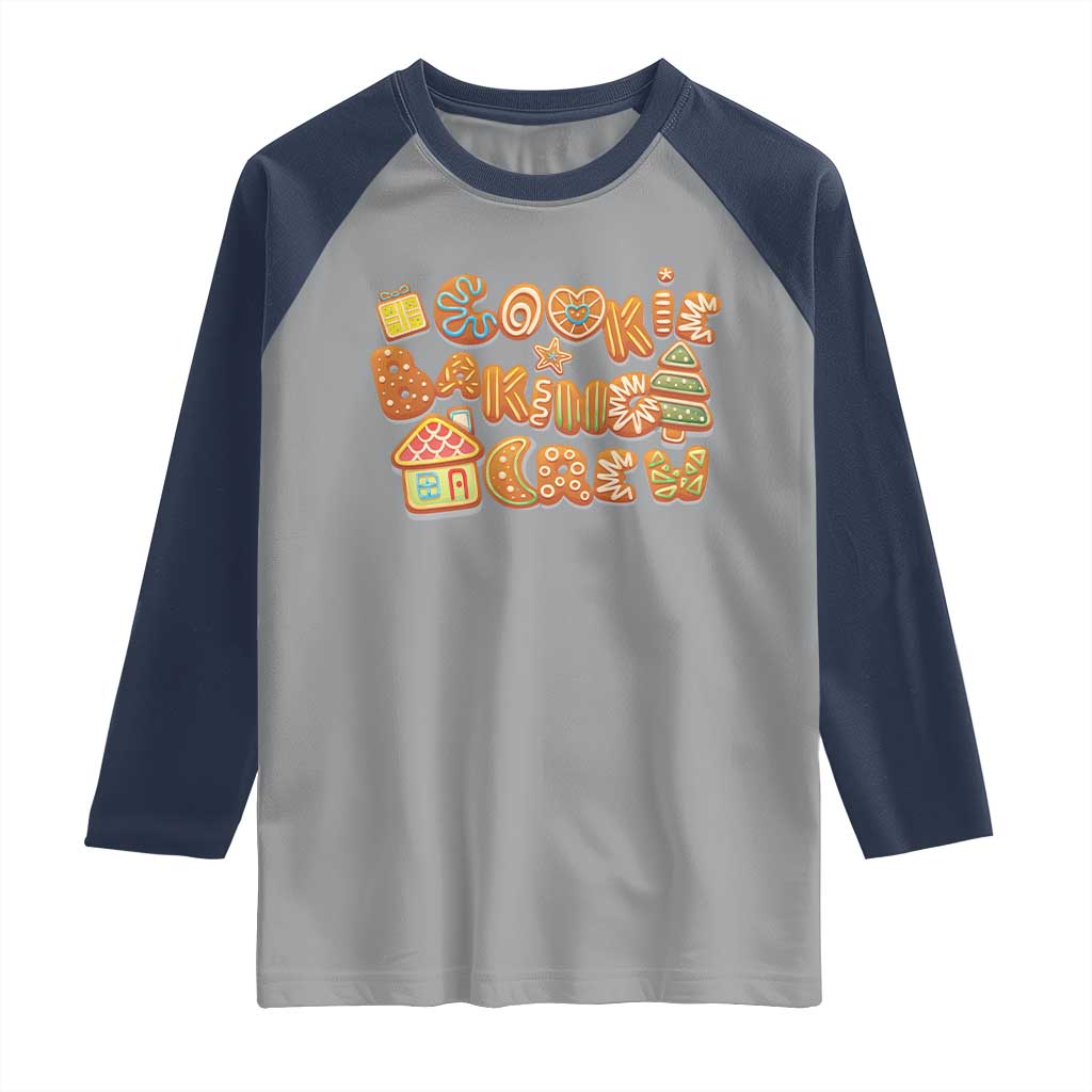 Funny Christmas Baking Raglan Shirt Cookie Baking Crew Family Matching TS11 Sport Gray Navy Print Your Wear