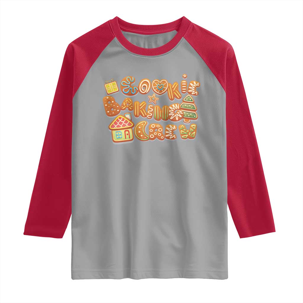 Funny Christmas Baking Raglan Shirt Cookie Baking Crew Family Matching TS11 Sport Gray Red Print Your Wear